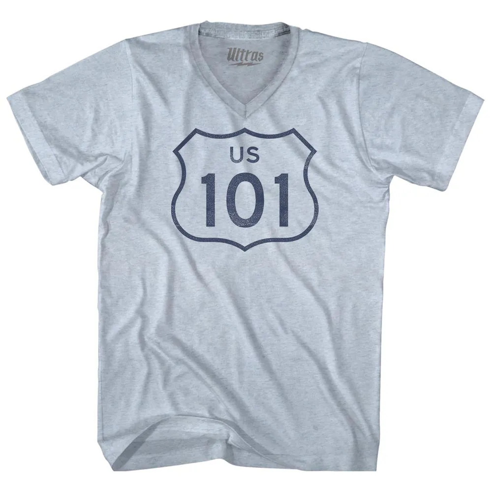 101 Road Sign Adult Tri-Blend V-neck T-shirt