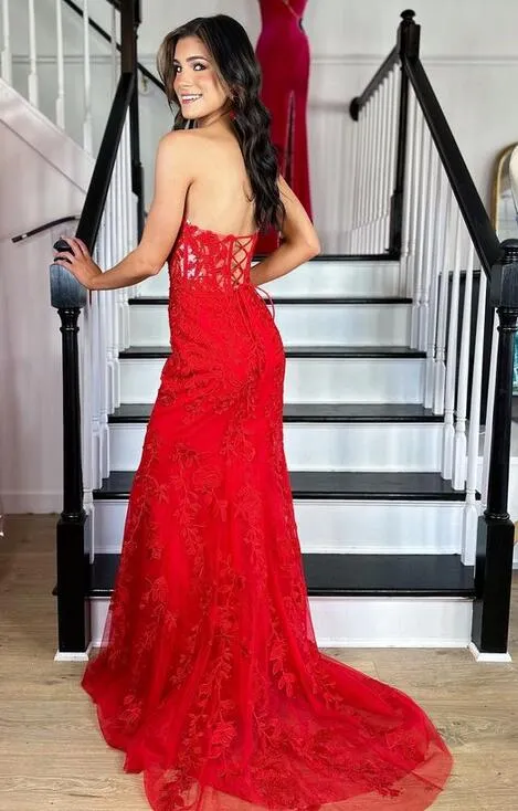 2023 Sexy Red Prom Dresses Long