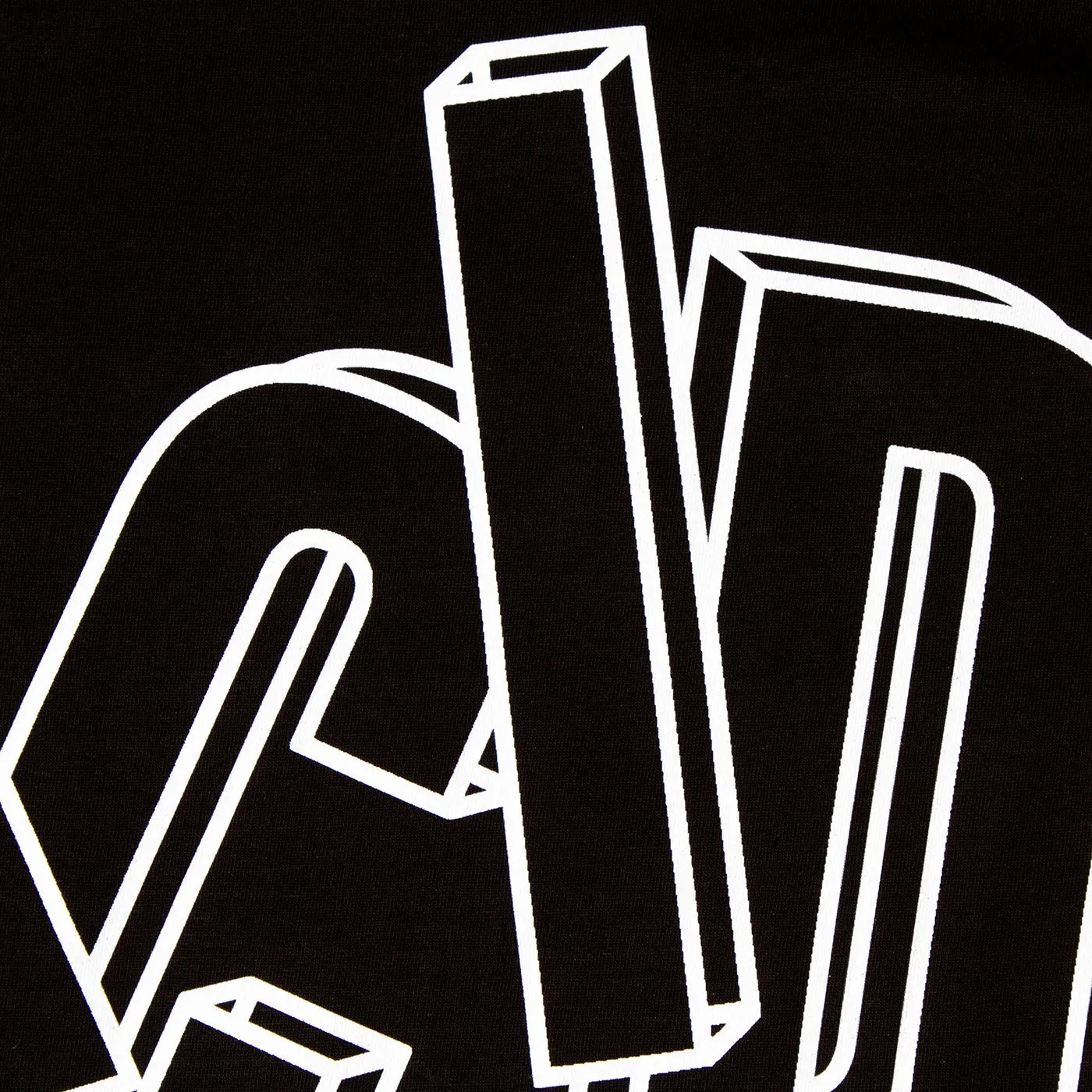 3D Acid Letter Front Print - Tshirt - Black