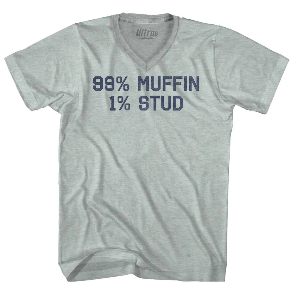 99% Muffin 1% Stud Adult Tri-Blend V-neck T-shirt