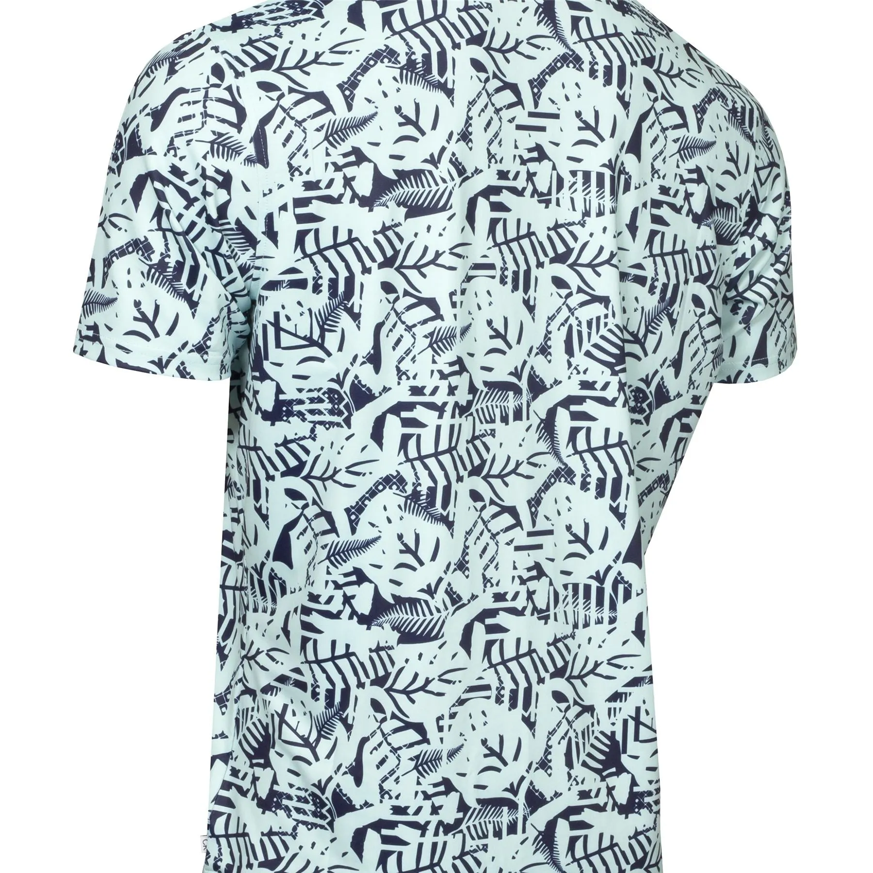 Abstract Print Stretch Polo Aqua Blue - SS24