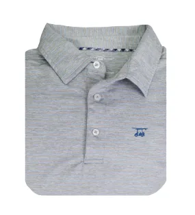 Albatross Polo - Heather Pearl Grey w/ Regatta Pinstripes