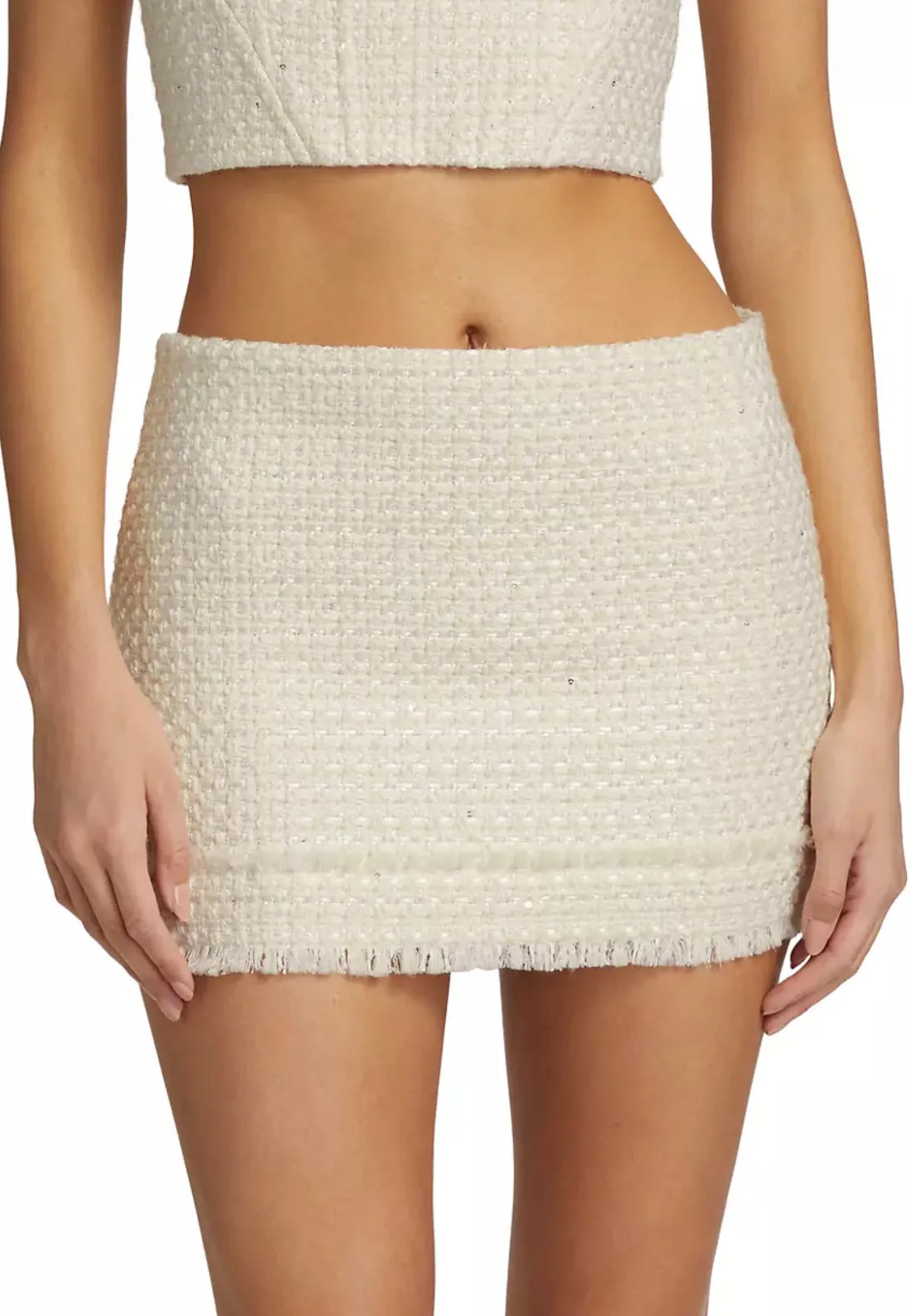 Alice   Olivia - Ecenia Mini Skirt - Off White