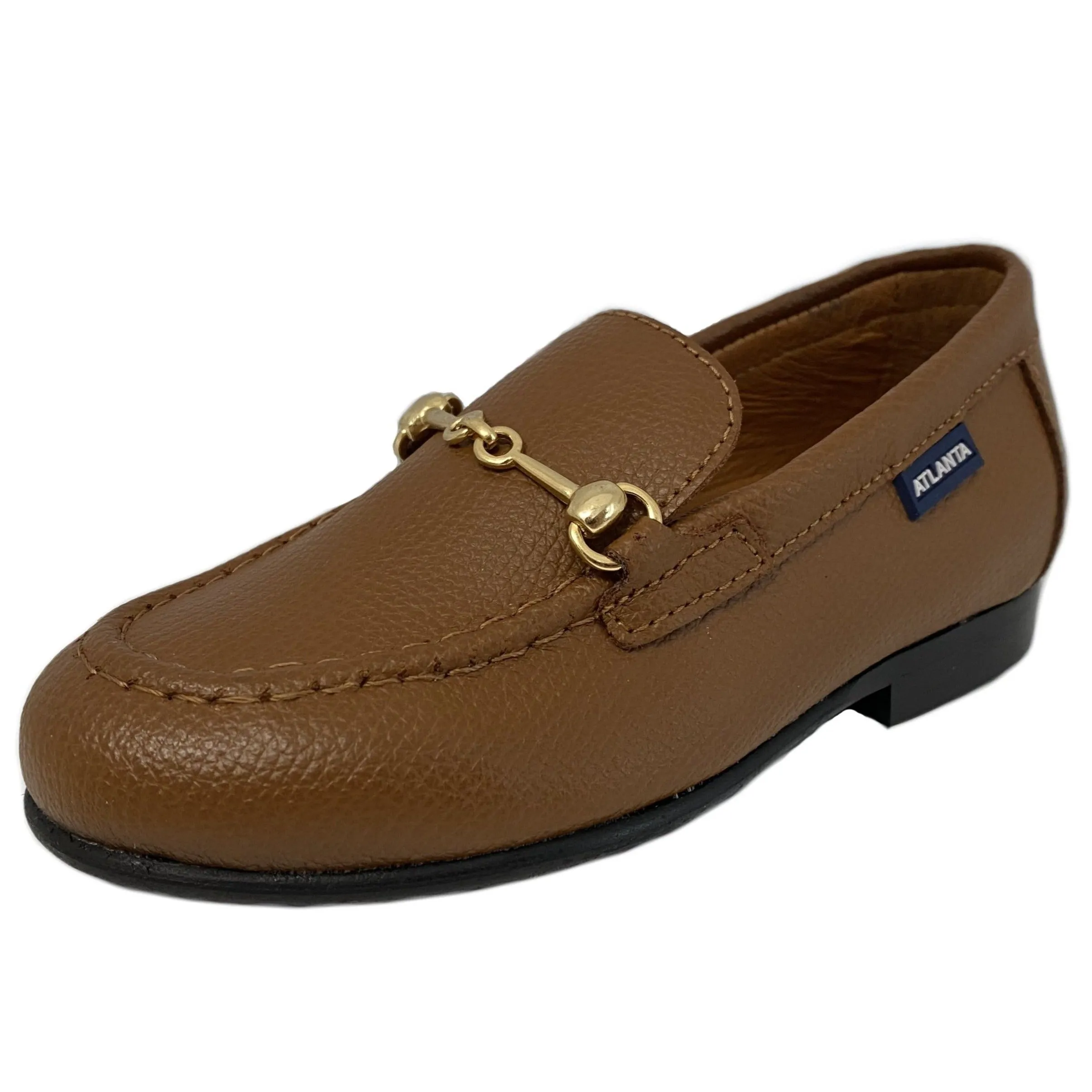 Atlanta Mocassin Boy's & Girl's Slip On Chain Loafer, Cuoio