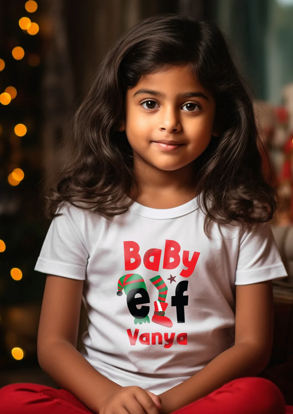 Baby Elf  Kids T Shirt w/ Custom Name