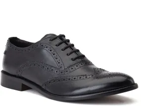 Base London Darcy Burnished Mens Brogue Detail Oxford Shoe