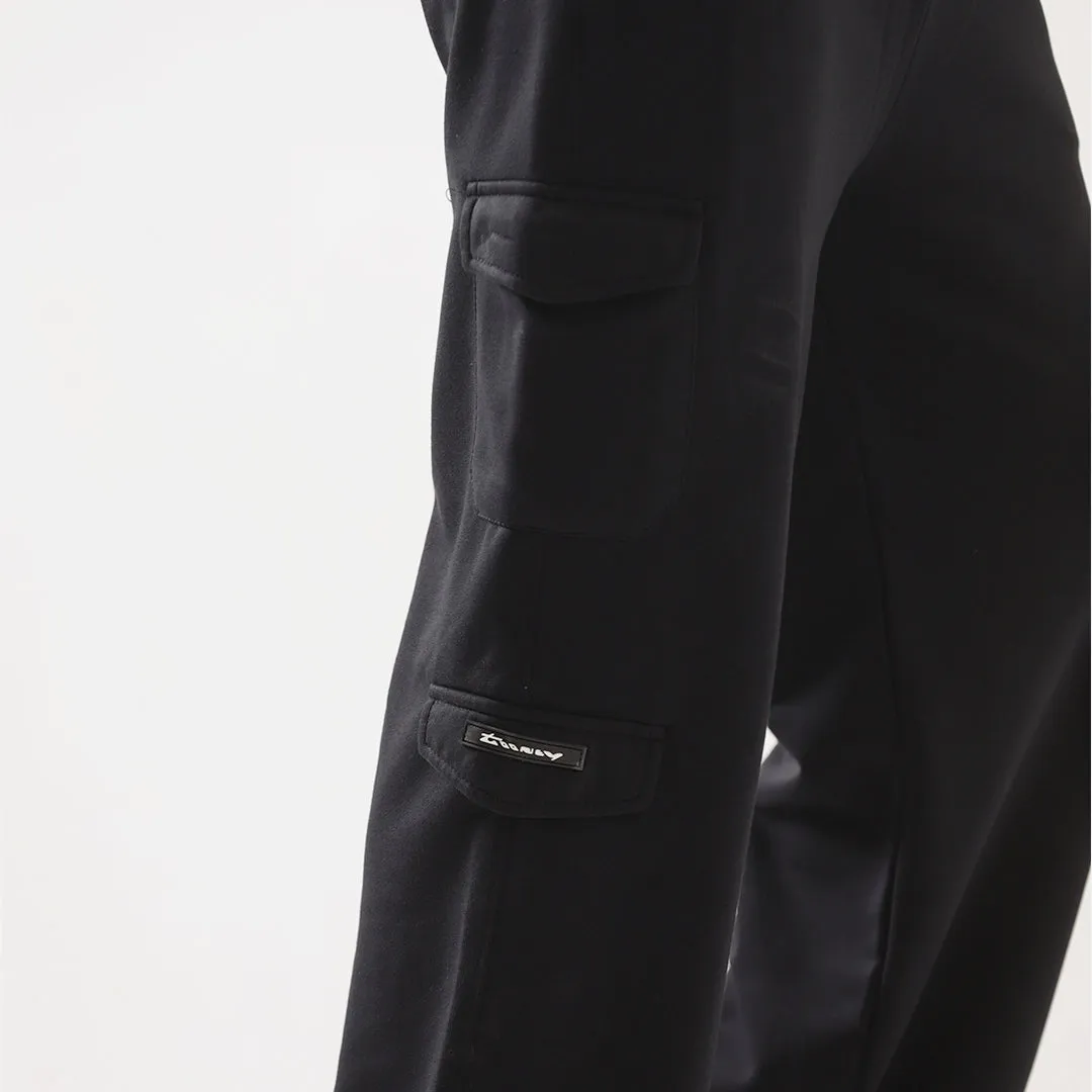 Black Wide Leg Cargo Trouser