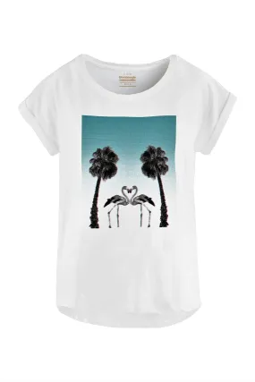 Bomboogie T-shirt in cotton and linen blend TW6991TJSNS white