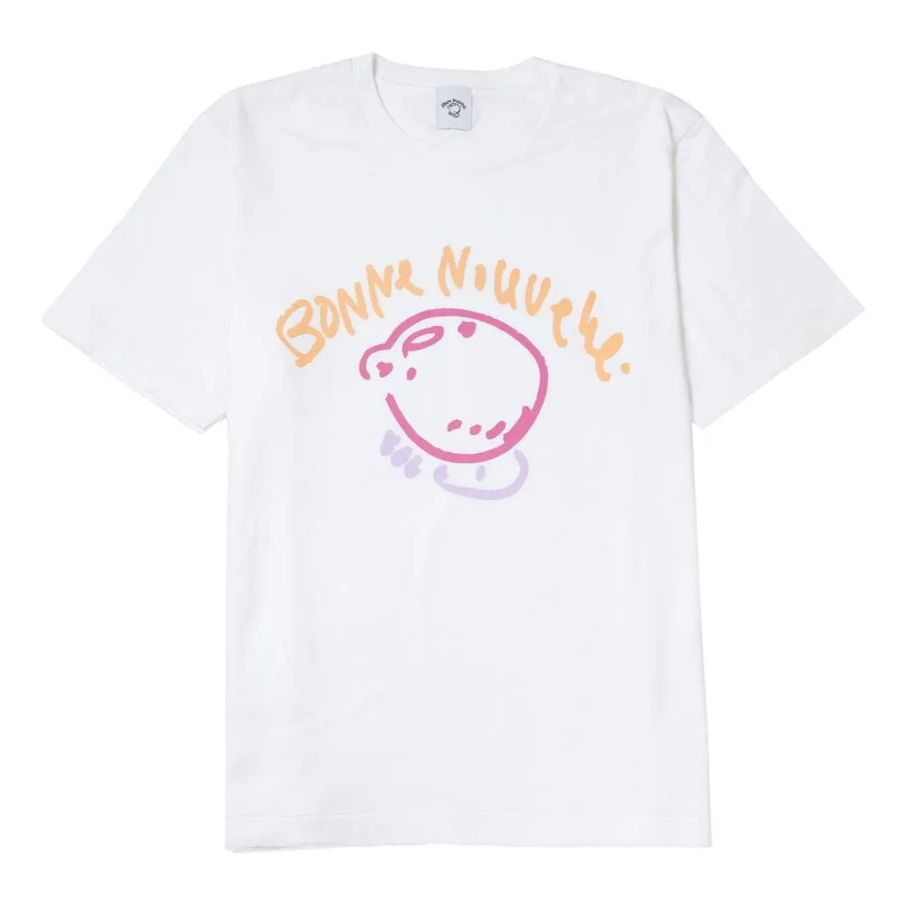 BONNE NOUVELLE LEMON TYPOGRAPHY BIG LOGO T-SHIRT-WHITE