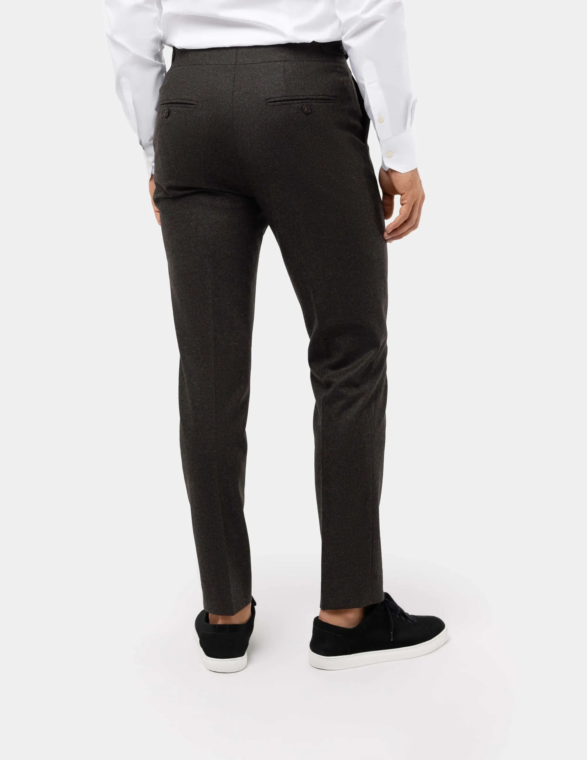 Brown Wool Trousers Double Button