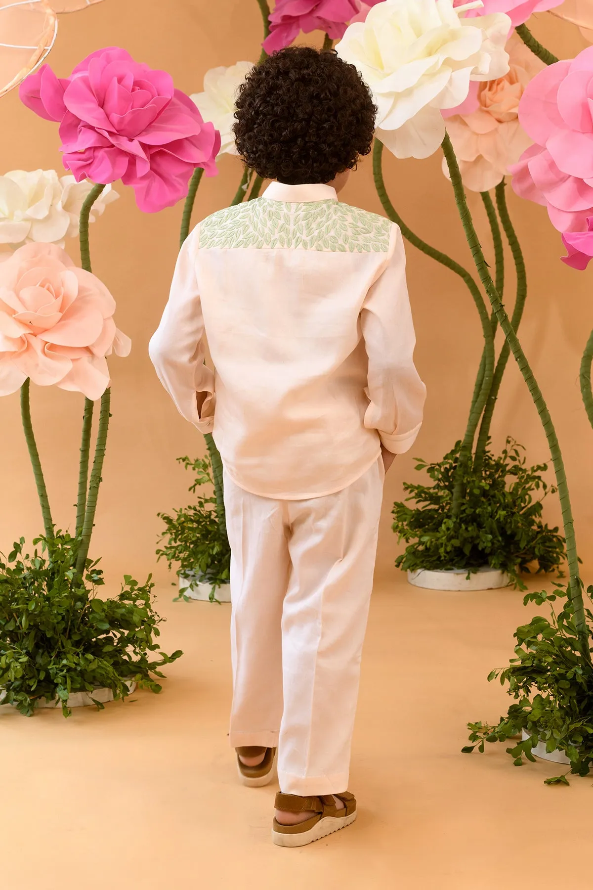 Burgeon Bloom- Cotton Satin Trousers For Boys