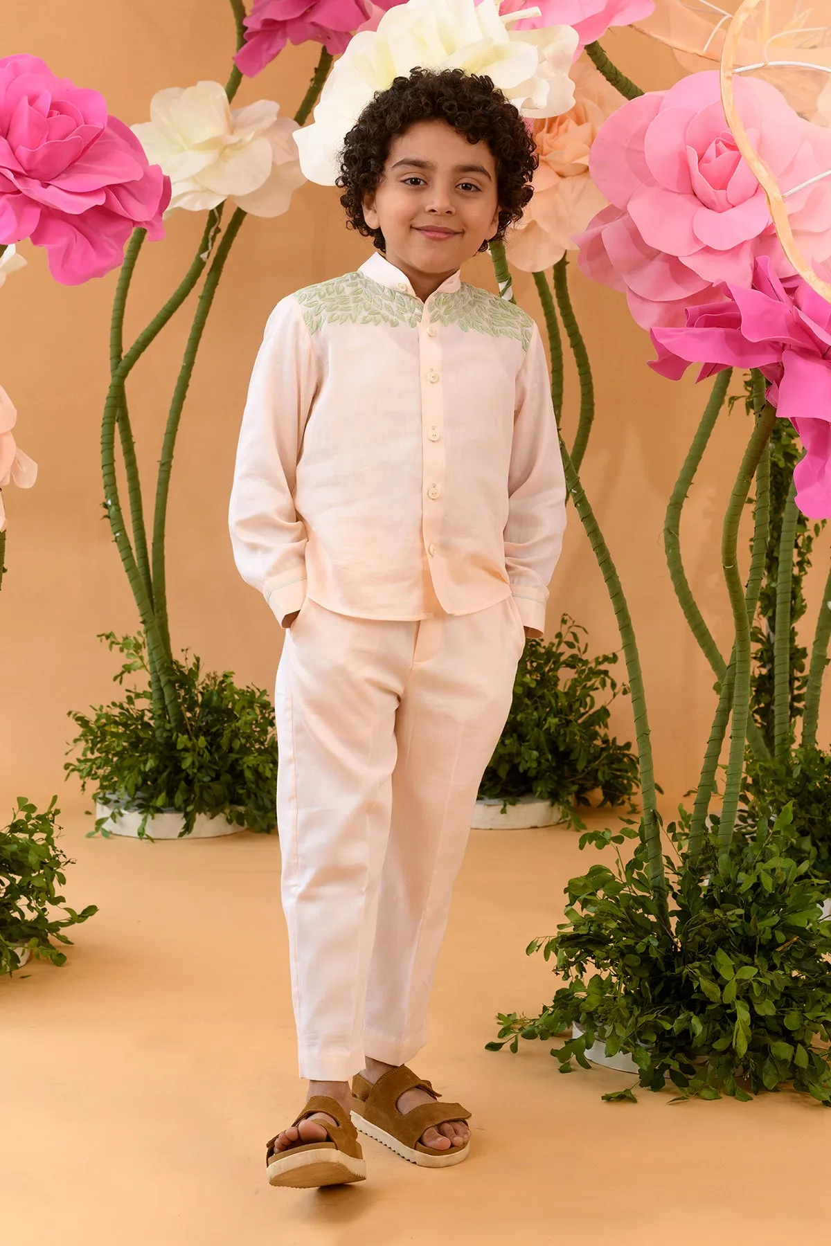 Burgeon Bloom- Cotton Satin Trousers For Boys