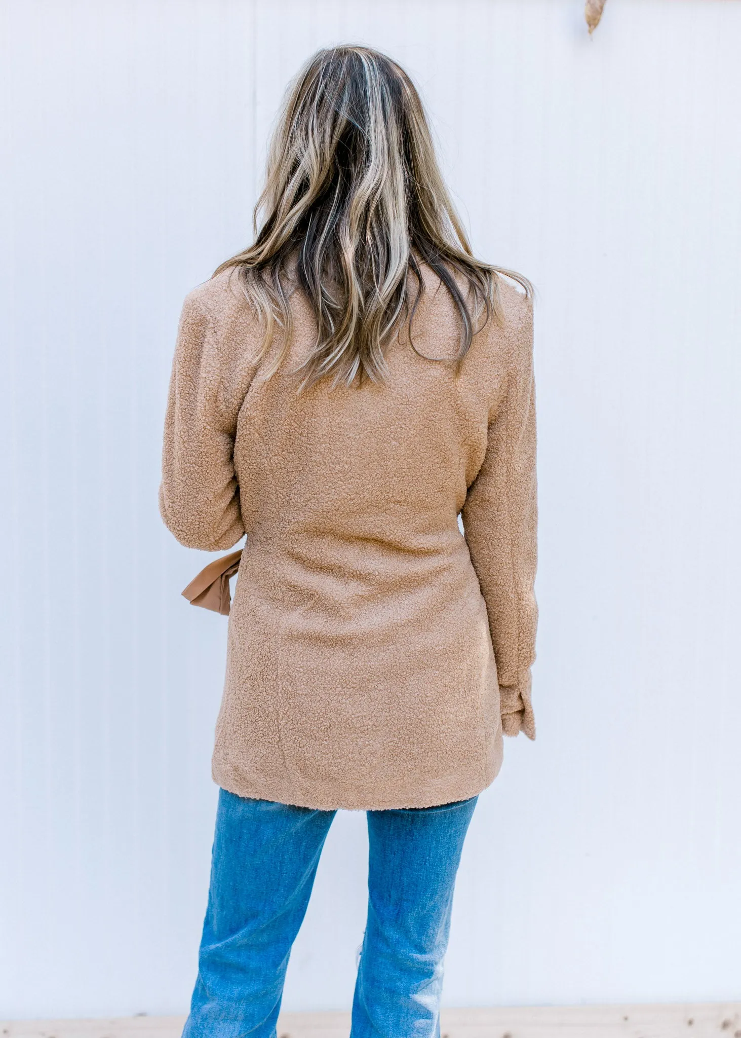 Camel Side Tie Coat