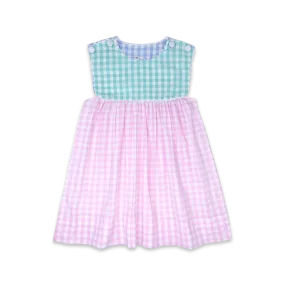 Charming Dress - Pink, Mint, Blue Check