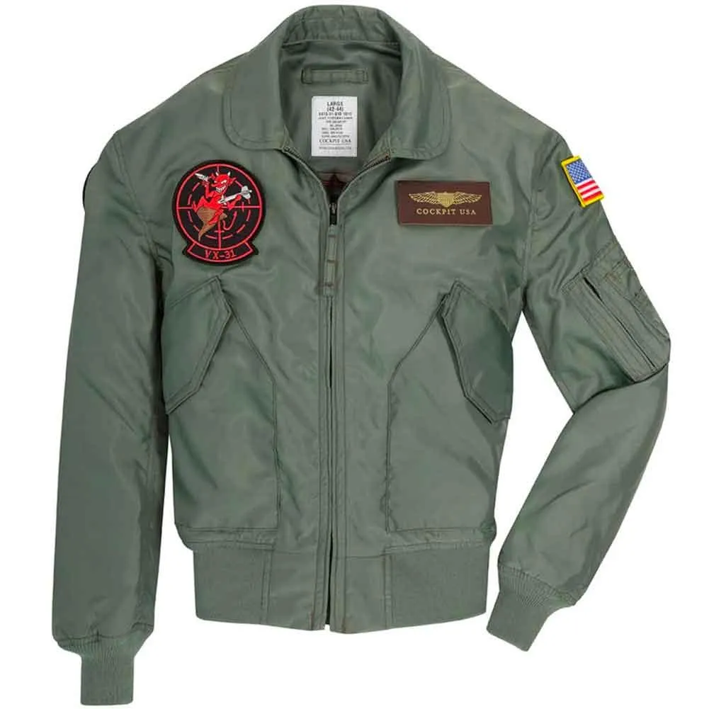 Cockpit USA Mens Movie Heroes Top Gun Nylon Flight Jacket