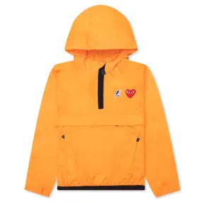 Comme des Garcons Play x K-Way Kids Half Zip Jacket - Orange