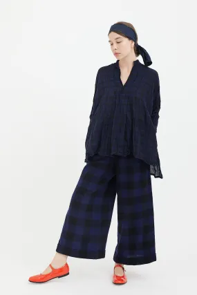 Daniela Gregis - Kora Shirt - Black Blue Tartan