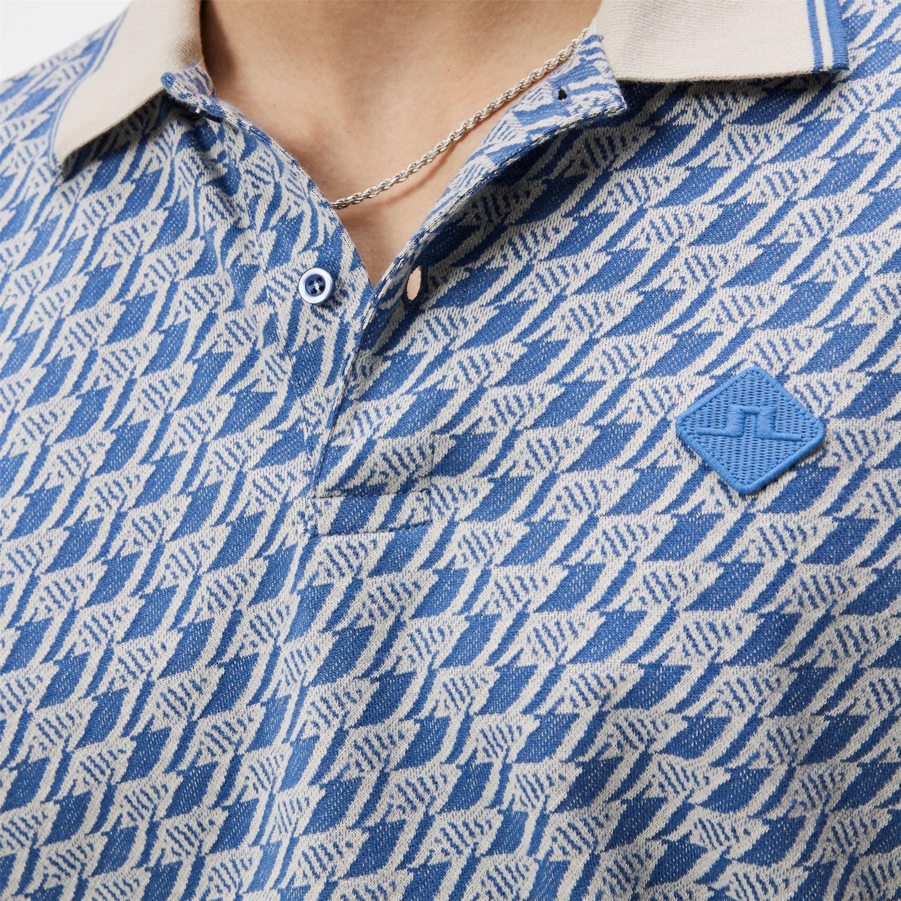 Devon Regular Fit Cotton Jacquard Polo Bijou Blue - SS24