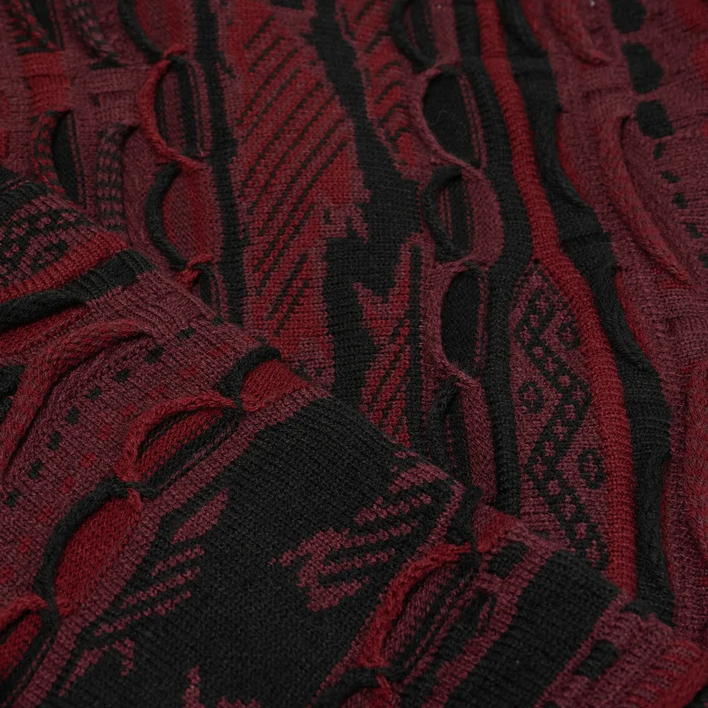 FAIRFAX COOGI PATTERN -  CARDIGAN-BURGUNDY