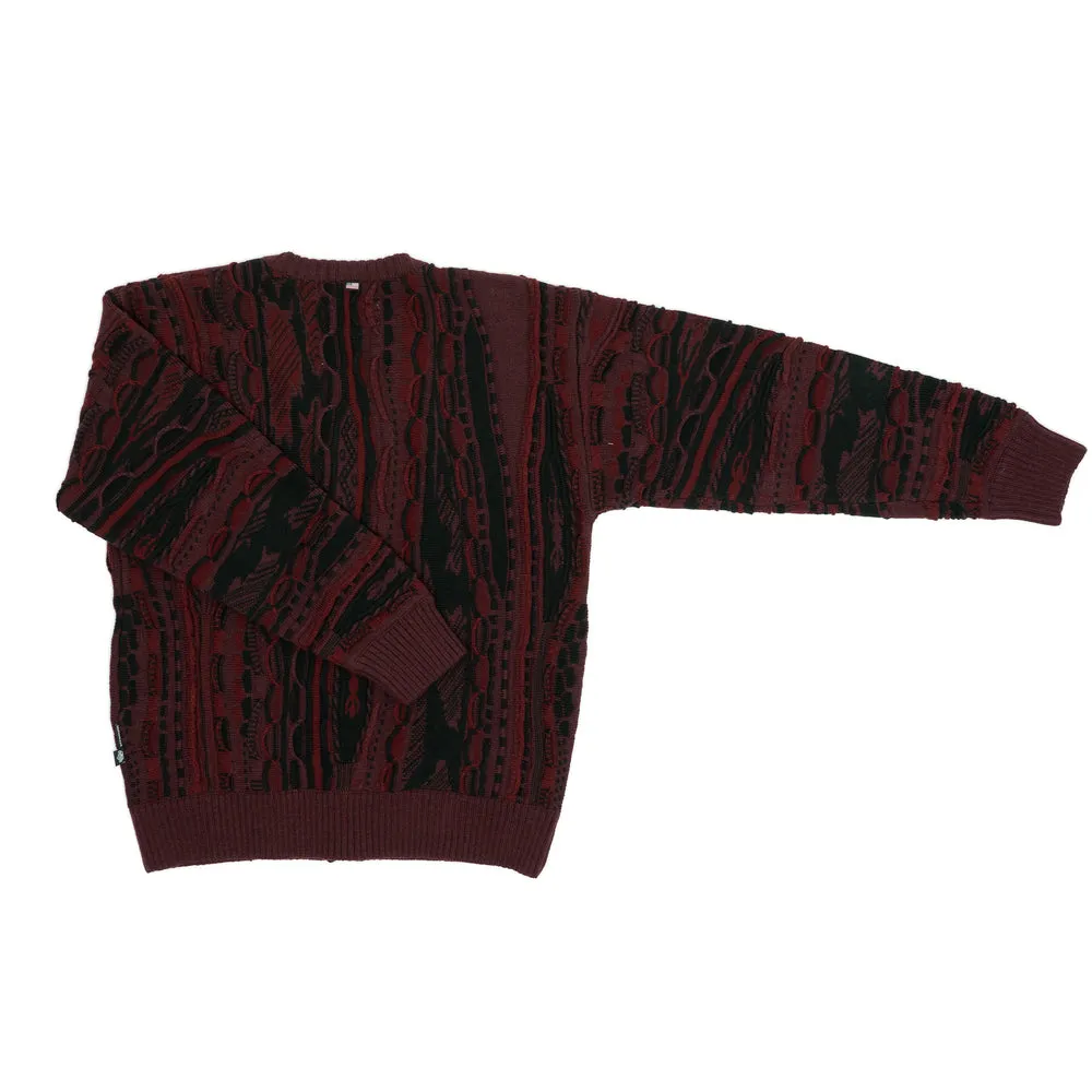 FAIRFAX COOGI PATTERN -  CARDIGAN-BURGUNDY