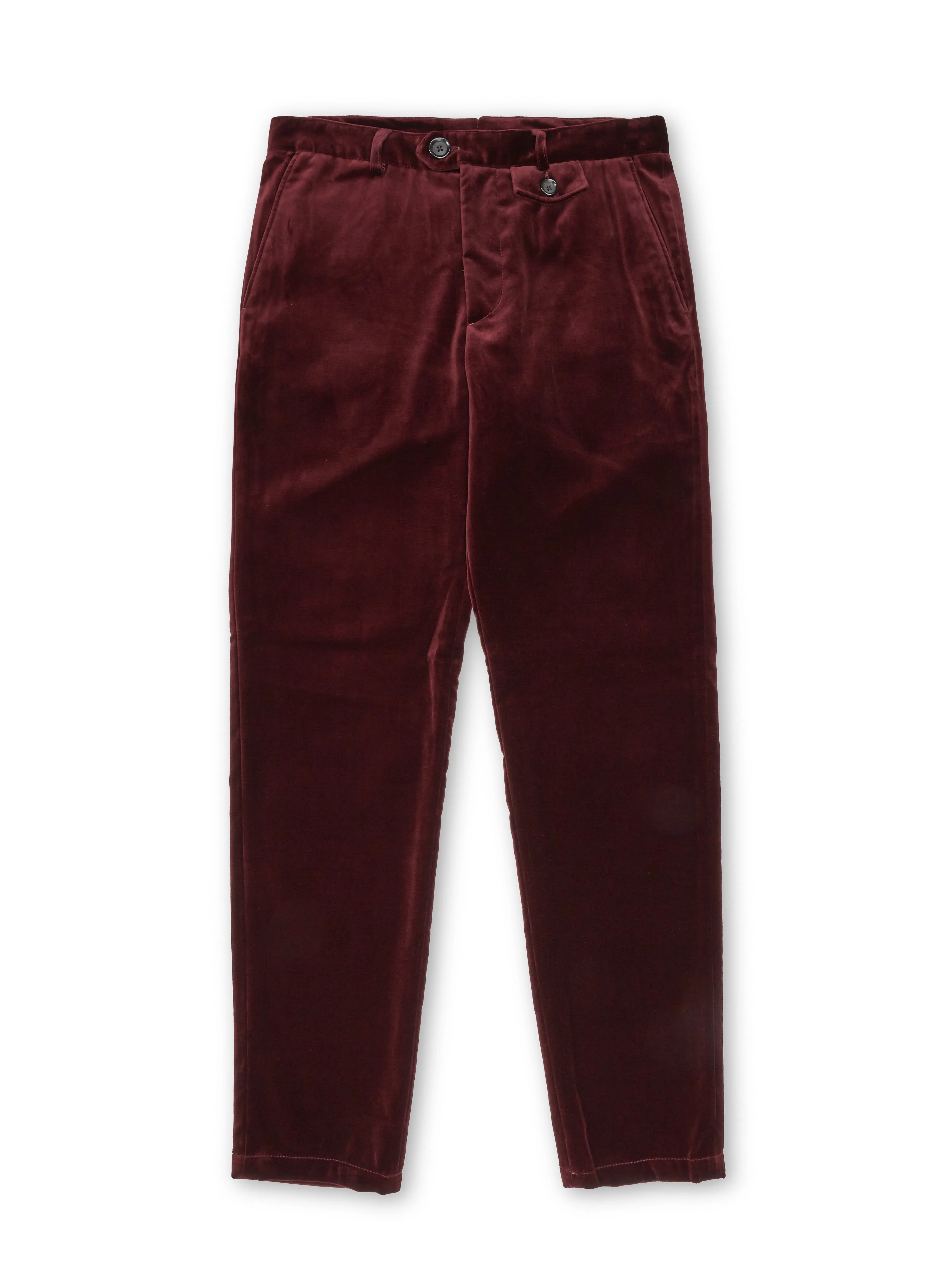 Fishtail Trousers Velvet Burgundy