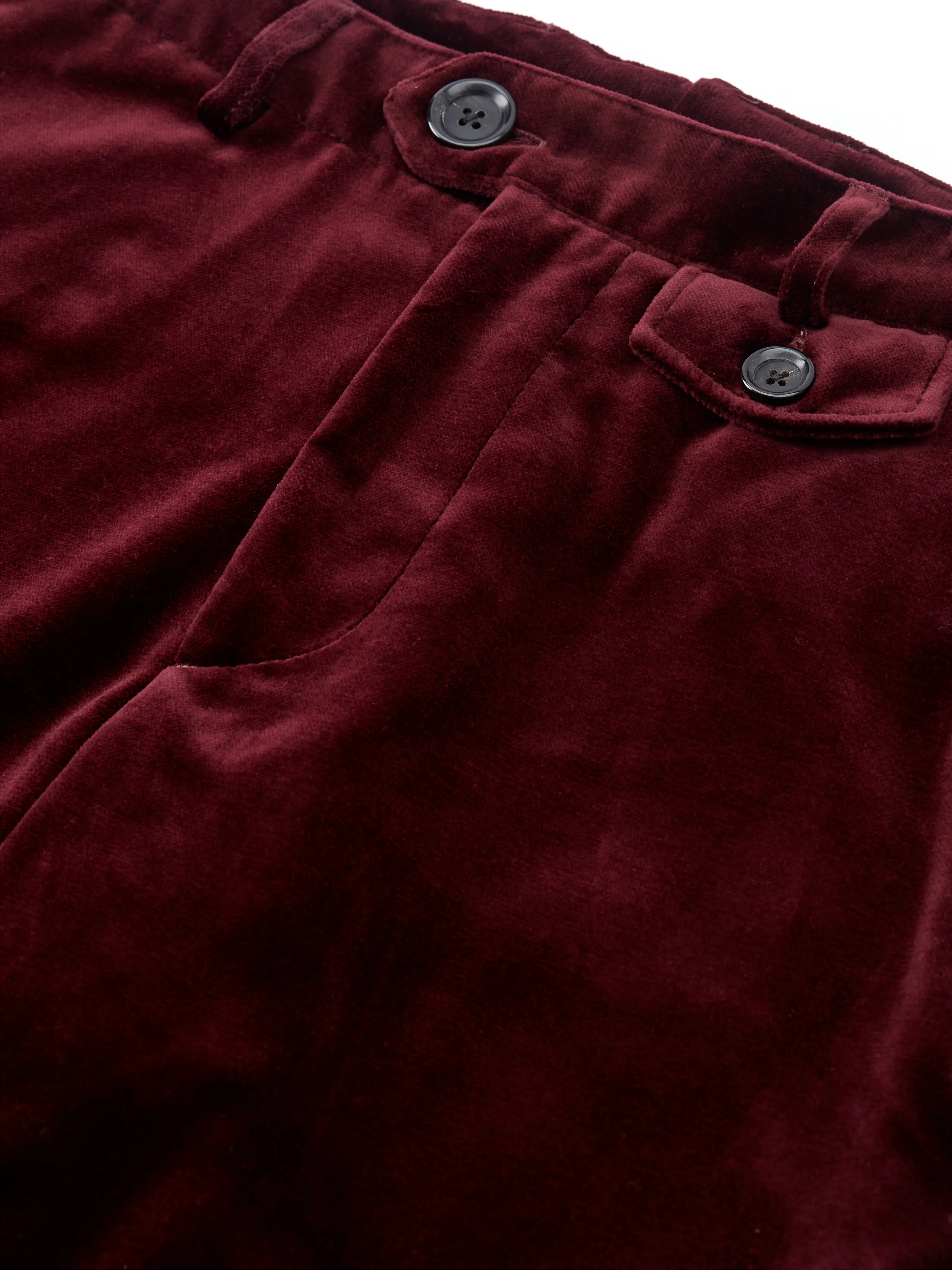 Fishtail Trousers Velvet Burgundy