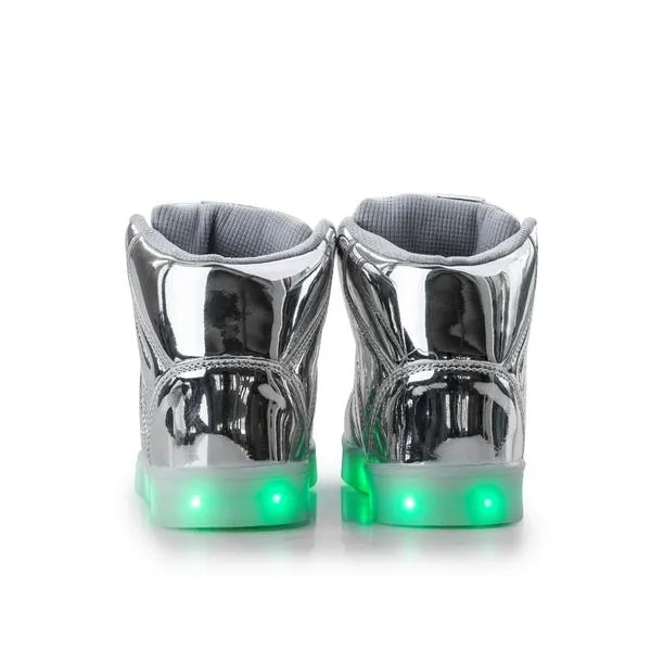 Flashez Silver LED V2 Hi-Tops