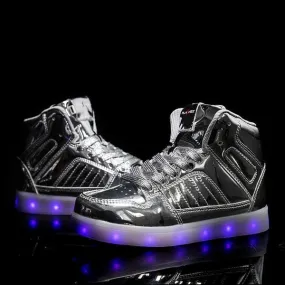 Flashez Silver LED V2 Hi-Tops