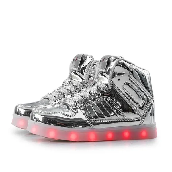 Flashez Silver LED V2 Hi-Tops