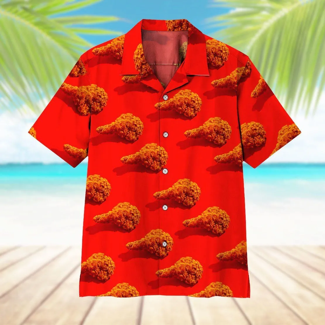 Gearhuman 3D Fried Chicken Hawaii Shirt