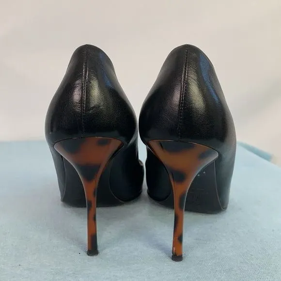 GiuseppeZanottiDesign black pumps with tortoise heels