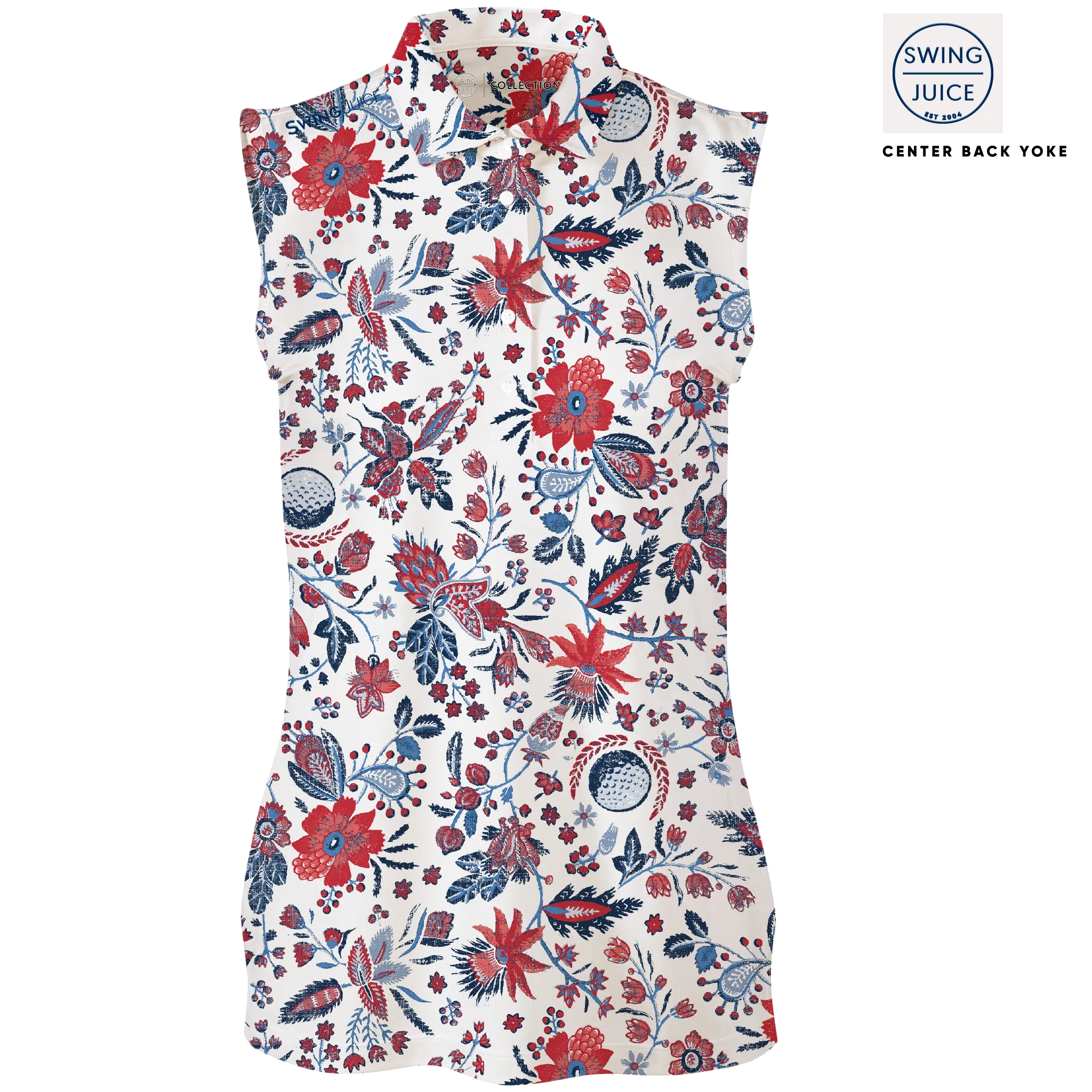 Golf Americana Floral Women's Sleeveless Polo