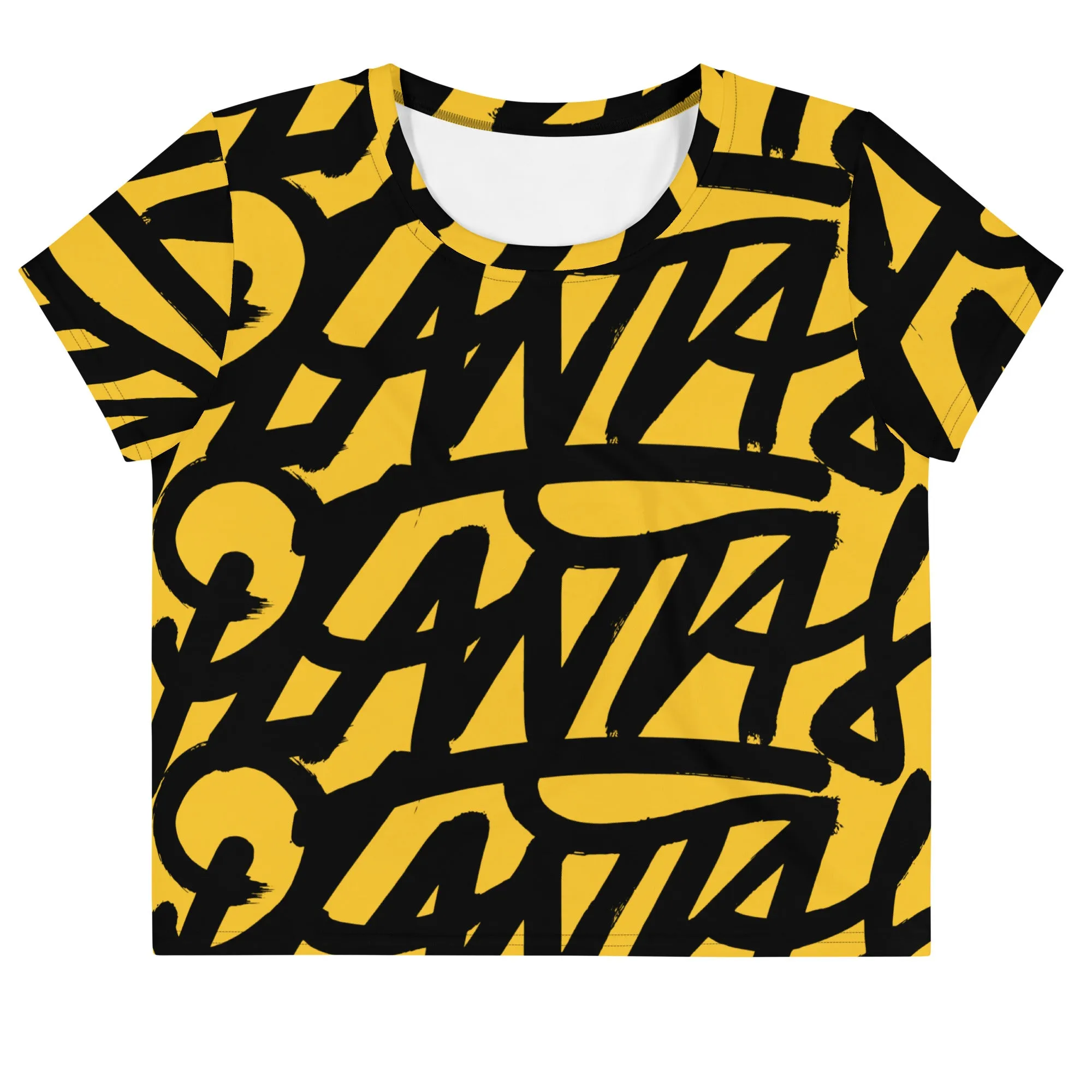 Graff Print Crop Tee