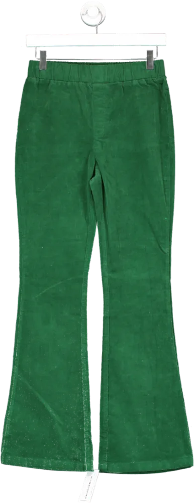 Green Bootcut Flared Coduroy Trousers UK S