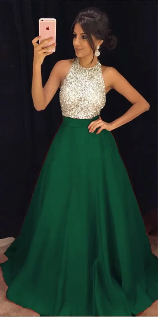 Green Prom Dress Long, Evening Dress, Dance Dress, Graduation School Party Gown, PC0430