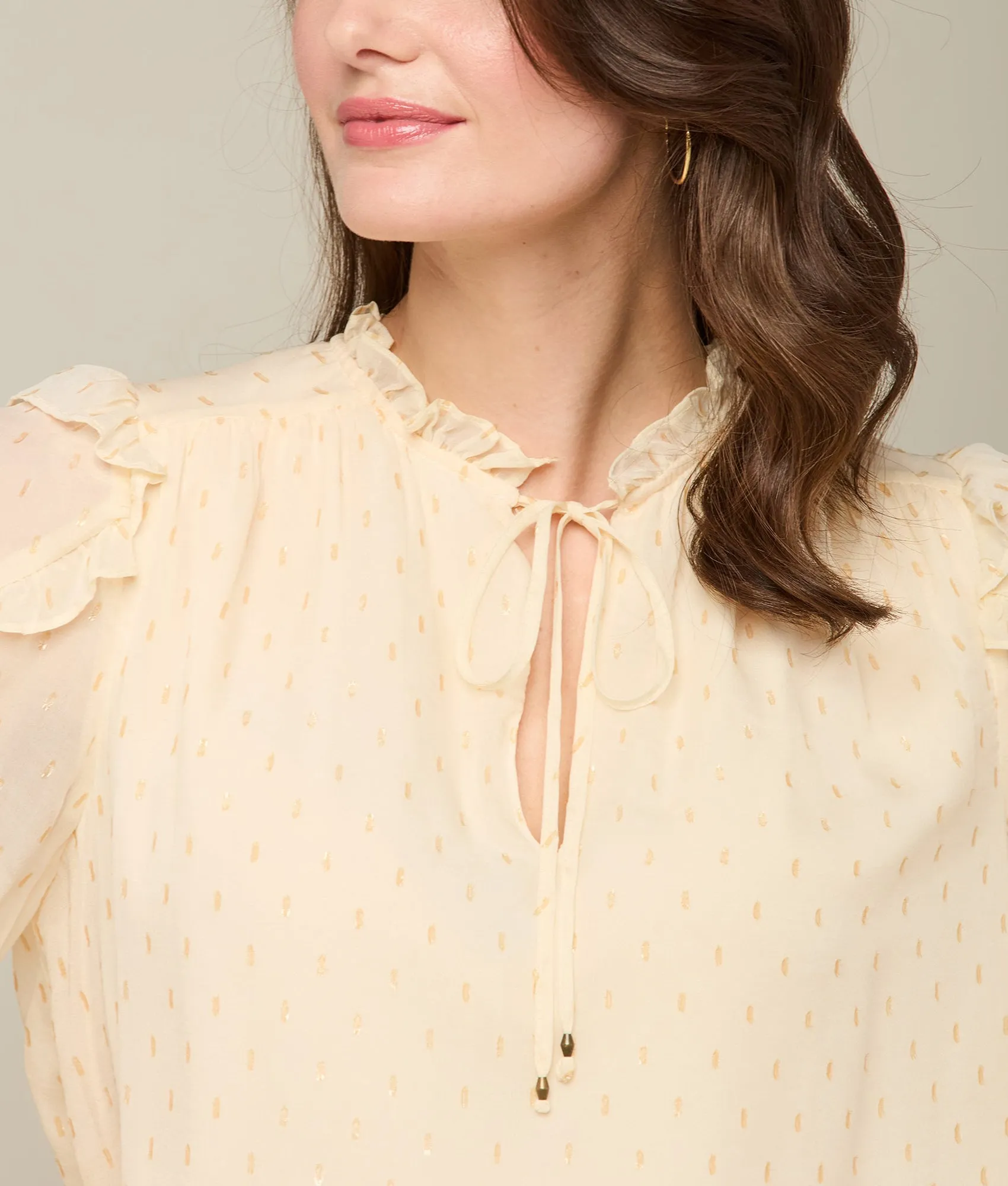 Hadley Long Sleeve Blouse :: Light Tan