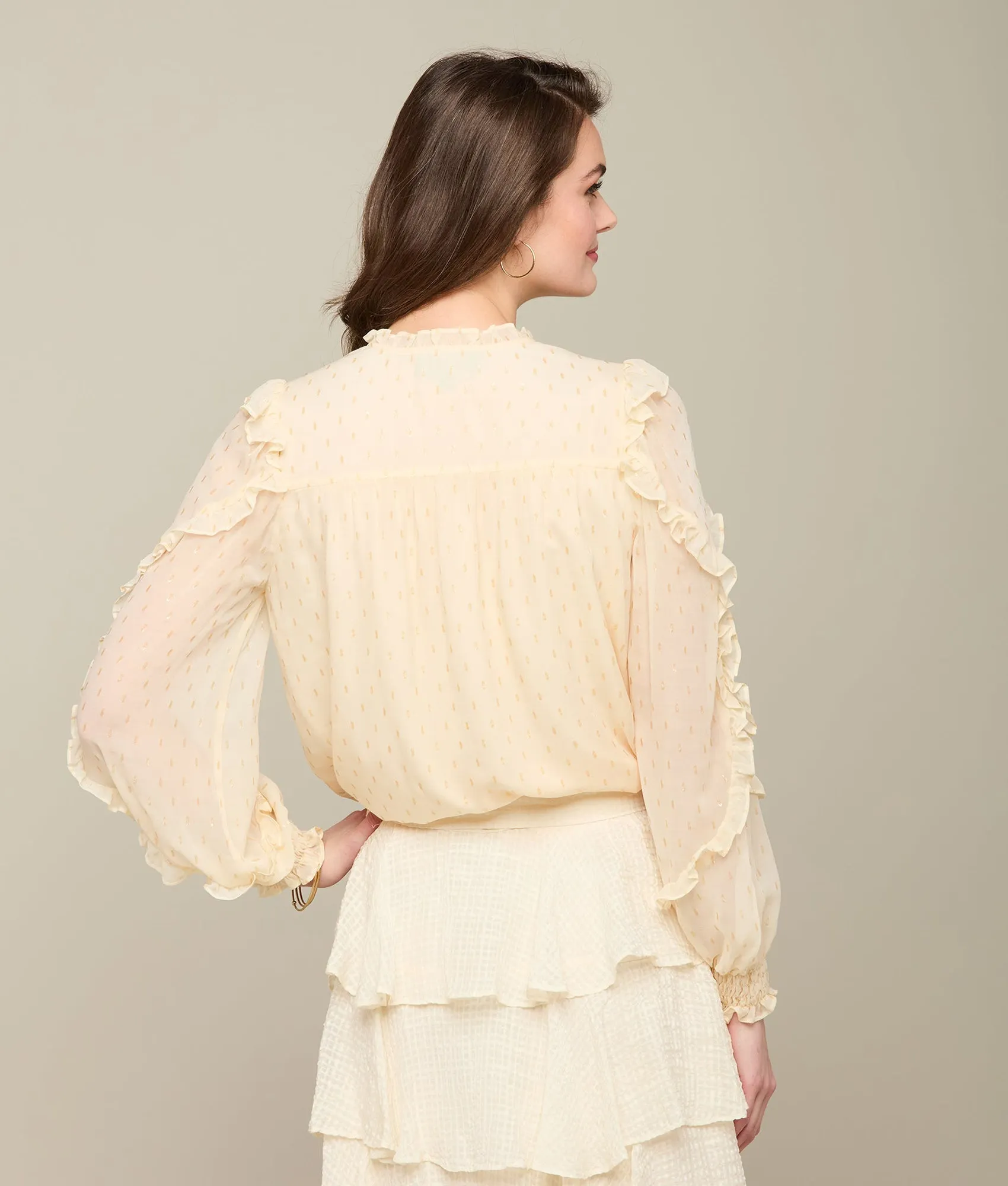 Hadley Long Sleeve Blouse :: Light Tan