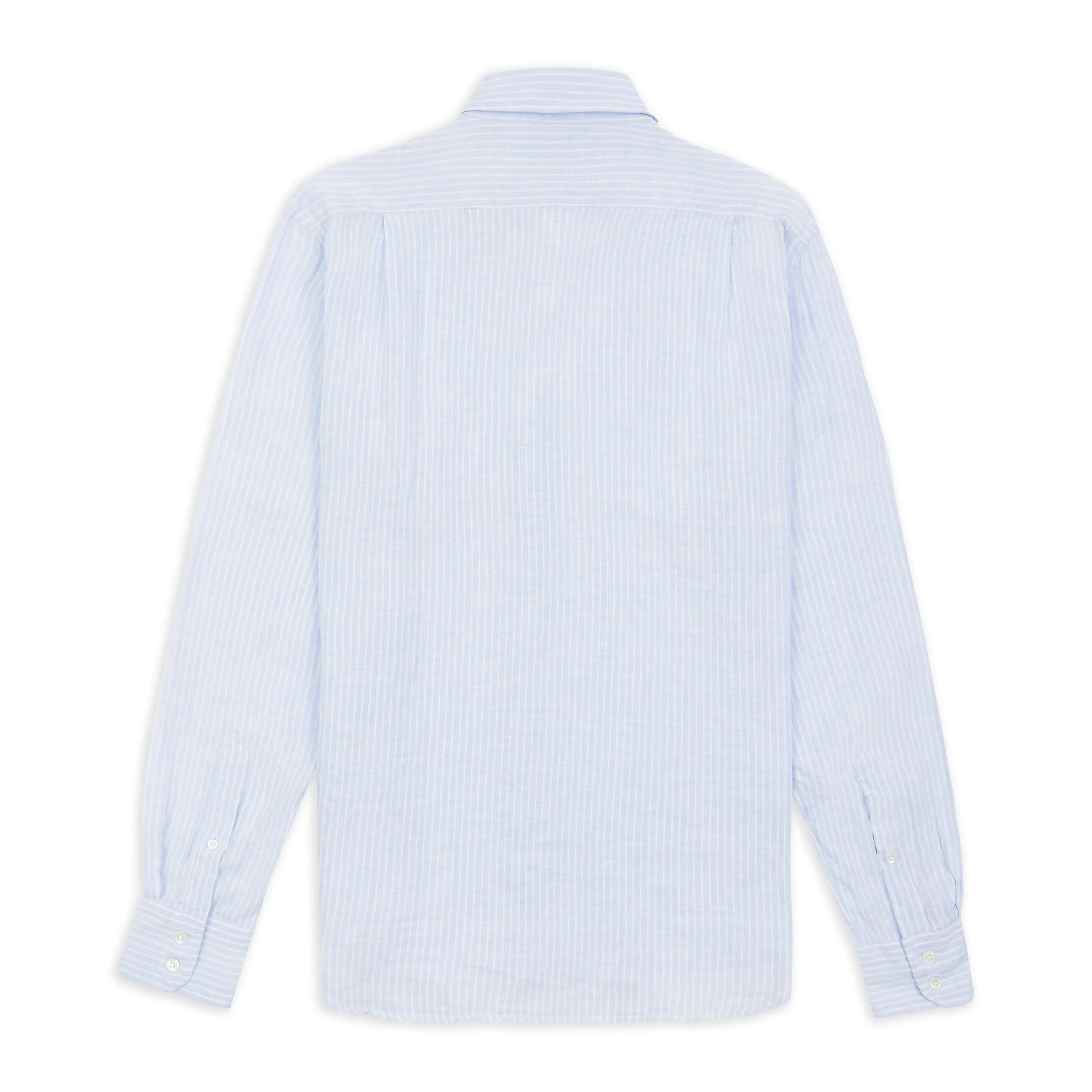 Hartford Paul Linen Stripe Shirt - Blue