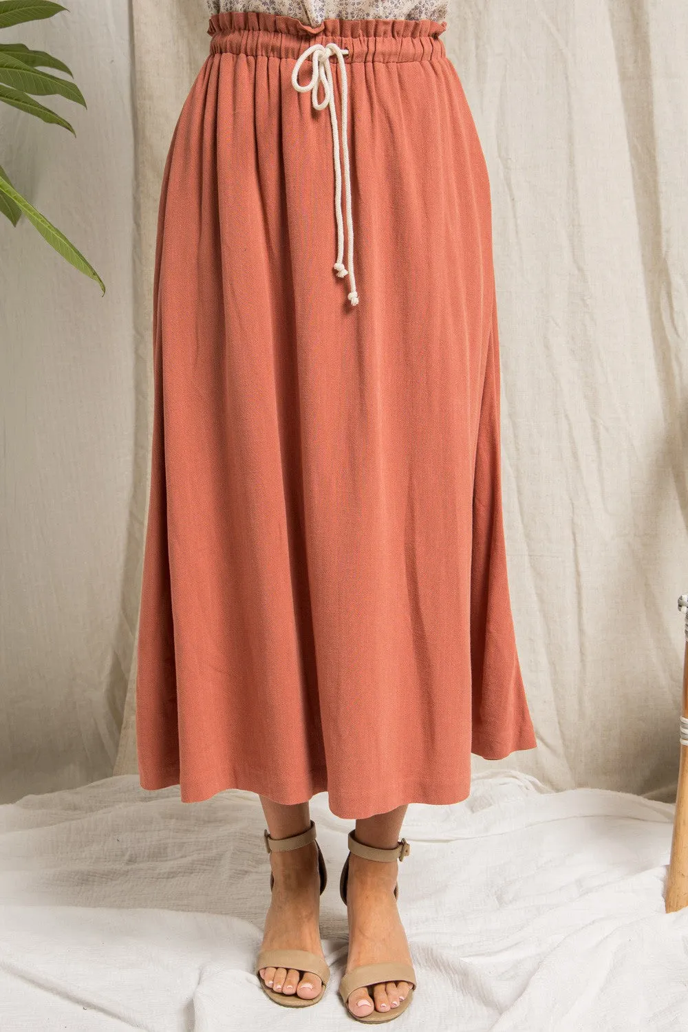 Helen Midi Skirt in Rust