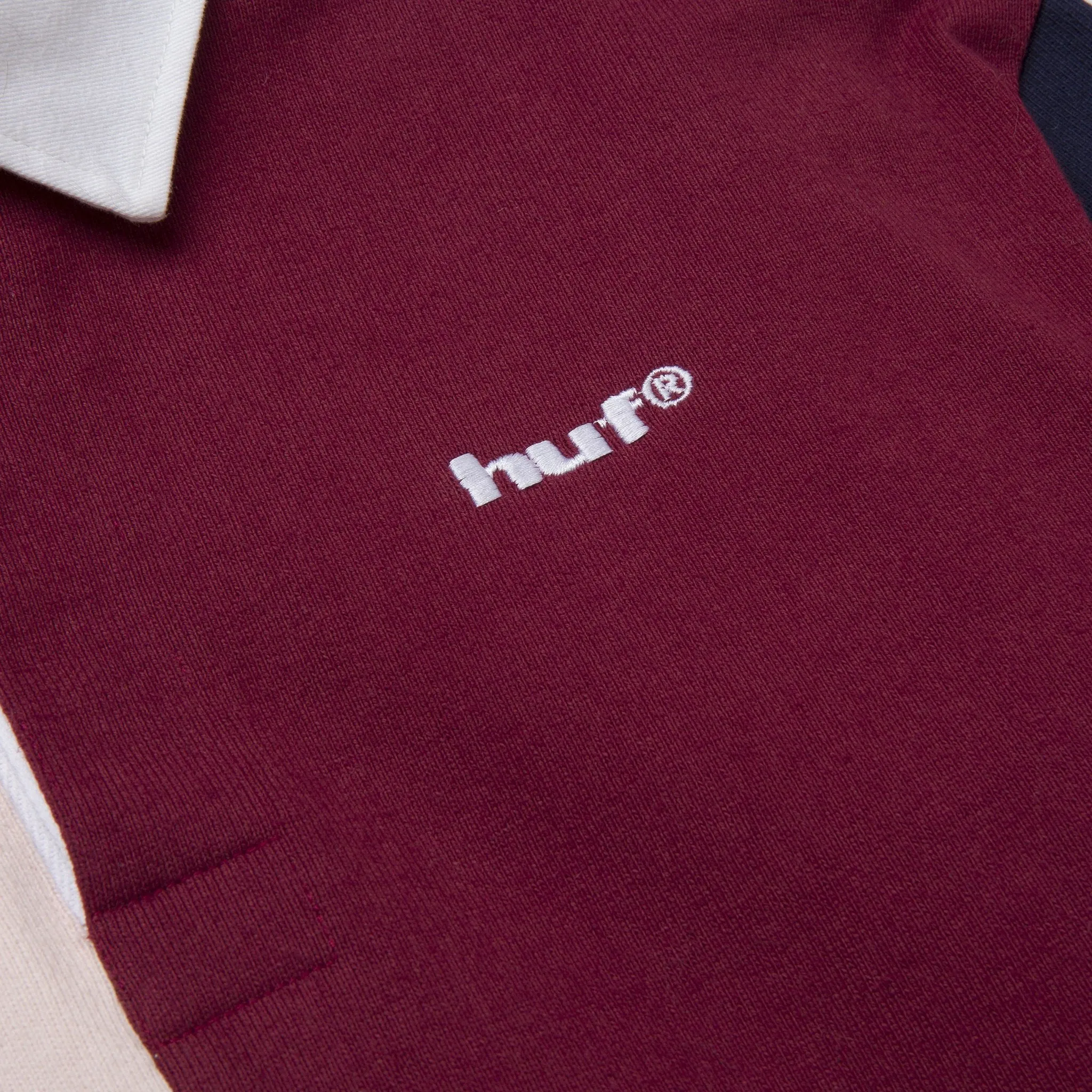 HUF POLO MICK COLOR BLOCK RUGBY MERLOT