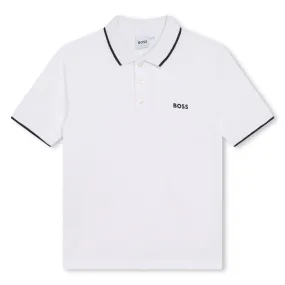 Hugo Boss Boys White Polo_ J25P26-10P