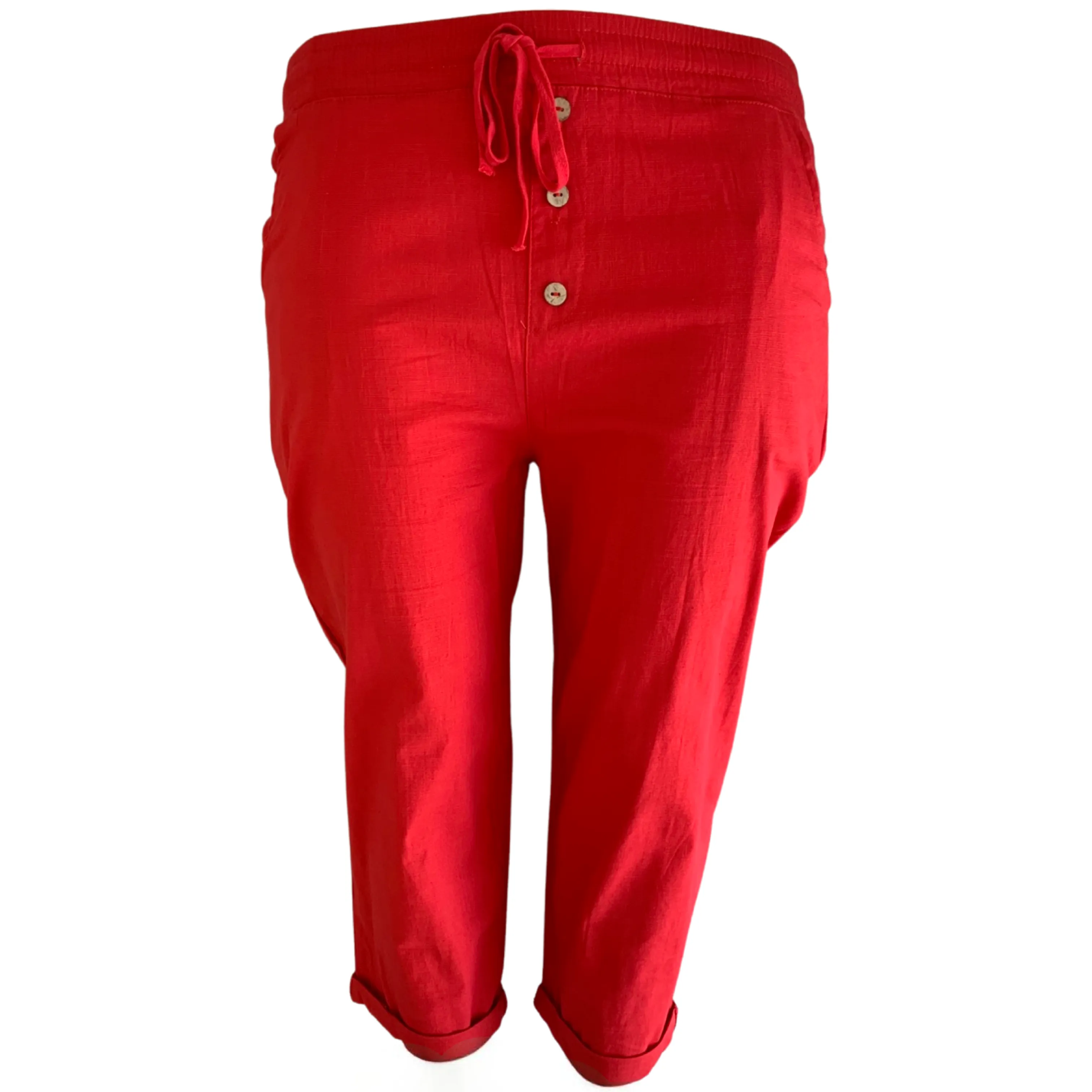 Indy Linen Crops in Red