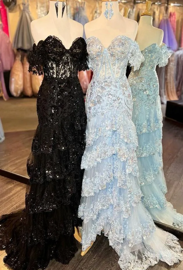 Lace Prom Dress Slit Skirt, Formal Dress, Evening Gown, Party Dresses PC1213