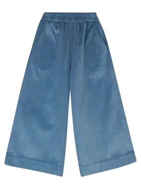 Light Blue Corduroy Wide Leg Trousers