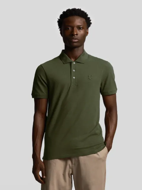 Lyle & Scott Tonal Eagle Polo Shirt/Olive - CORE SS24