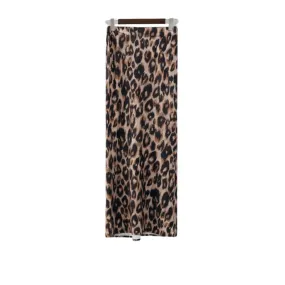 Maxi Length Leopard Print Skirt