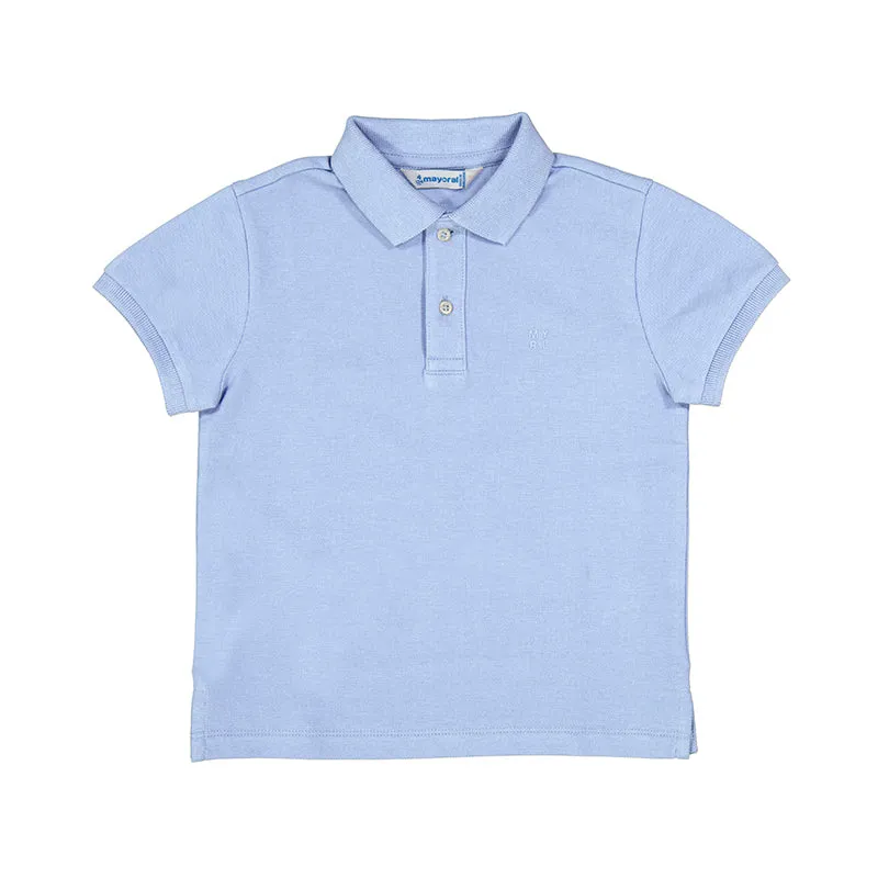 Mayoral Mini Basic Powder Blue Short Sleeve Polo_ 150-37