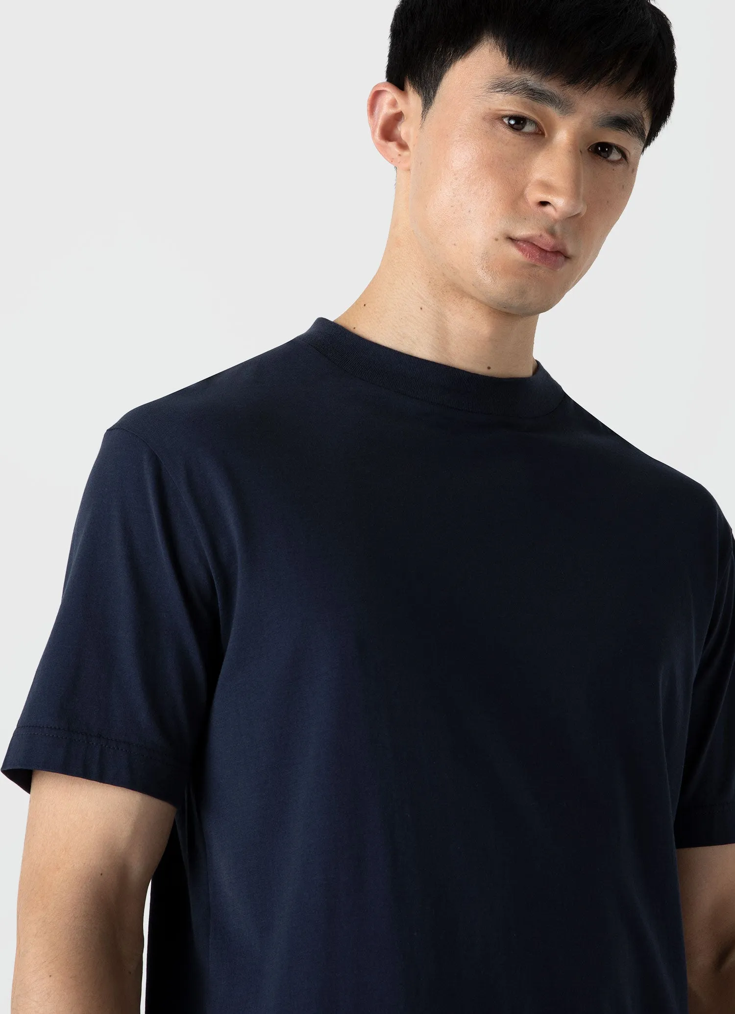 Men's Mock Neck T-shirt in Navy