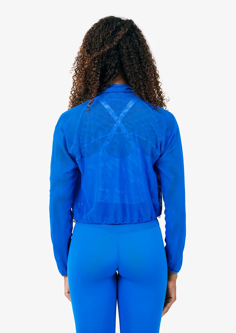 Mesh Zip Through Jacket Electric Blue