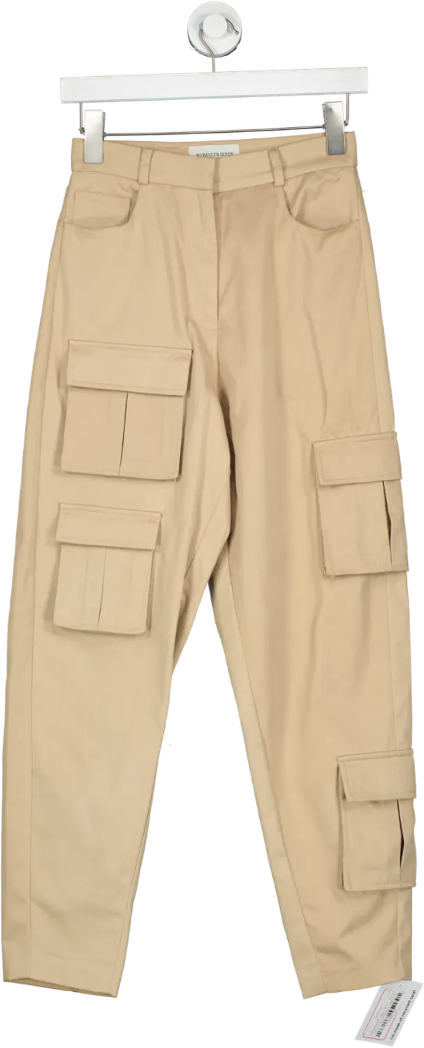 MYBESTFRIENDS Beige Blair Trousers UK XS